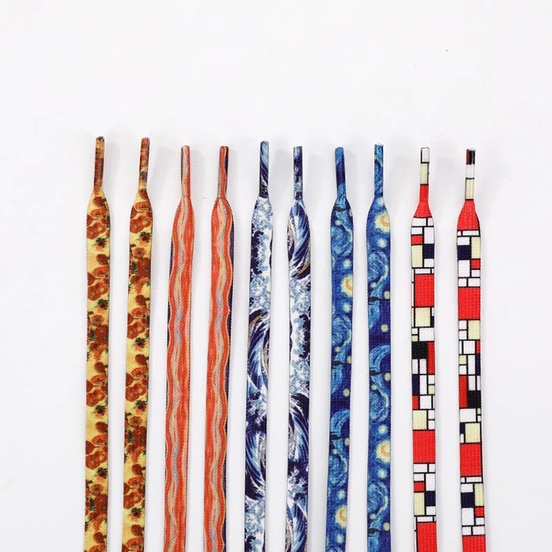 Colorful Shoelaces For Men And Women Flat Shoe Laces Sneakers Decorative Pattern Painting Shoestring 5 Colors 250219