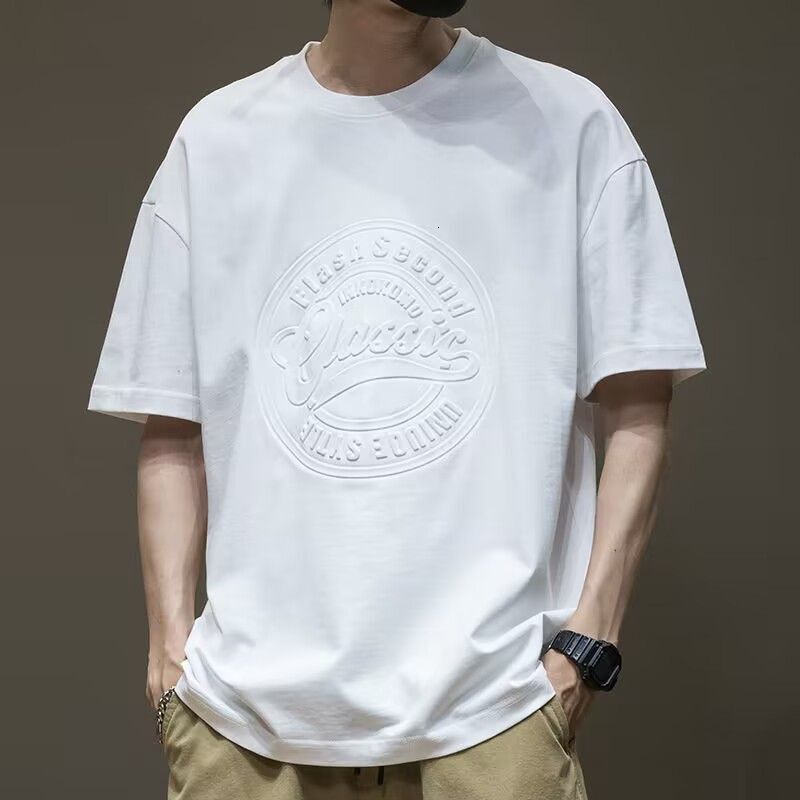 Black Short Sleeved Personalized Print High-end Summer New Trend Designer T-shirt Loose Casual Oversized Men's Half Sleeved T-shirt