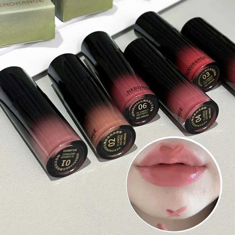 Low saturation mirror gloss lip gloss mirror Russet liquid lipstick moisturizing lip color natural nude lip makeupW250219