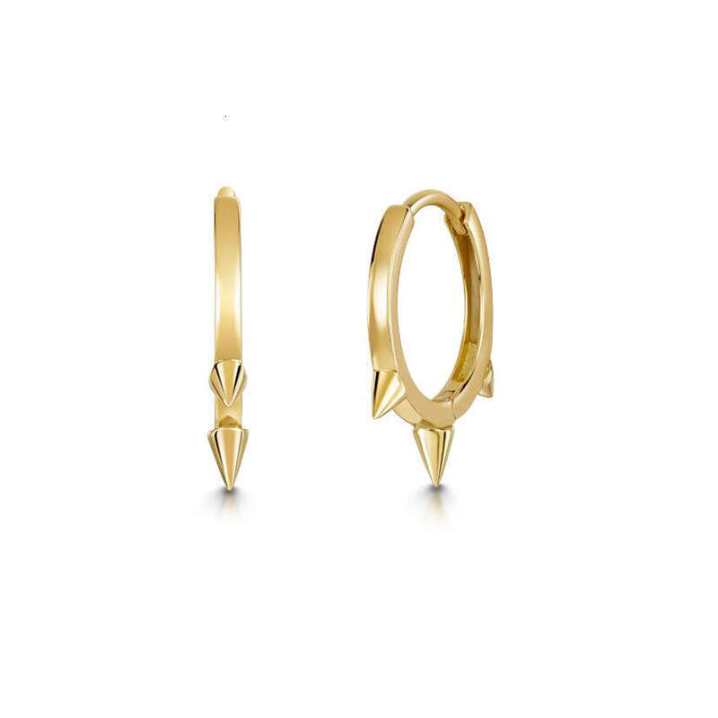 Popular Punk Rivet Round Female Smooth Zircon Piercing Earrings