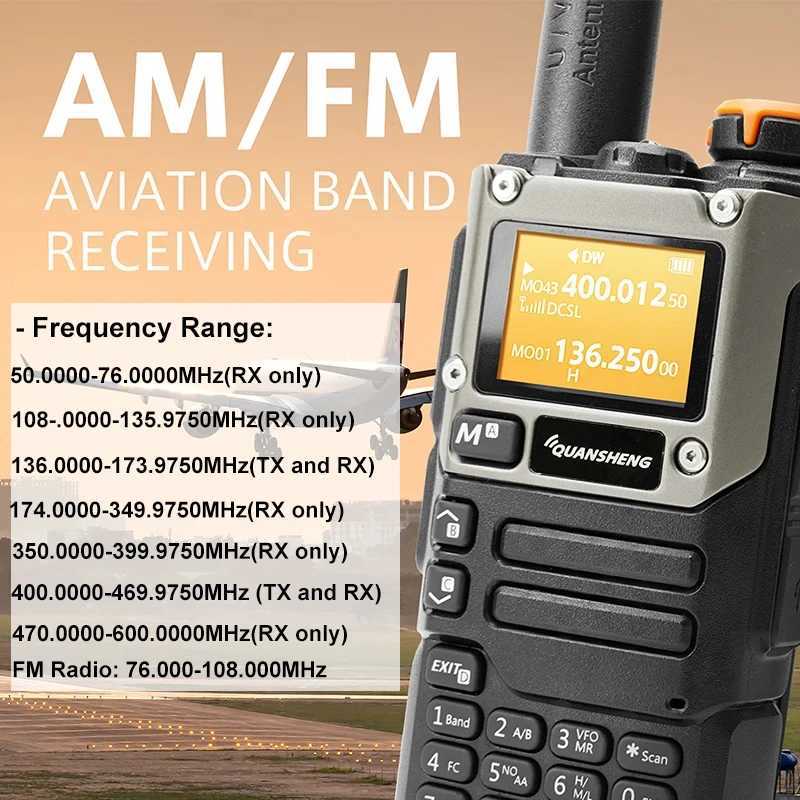 Quansheng UV-K6 Walkie Talkie 5W UV-K58 UV-K5(8) Two Way Radio 50-600MHz Full Band Receiving Type C Charge Air Band DTMF NOAAXJ250219