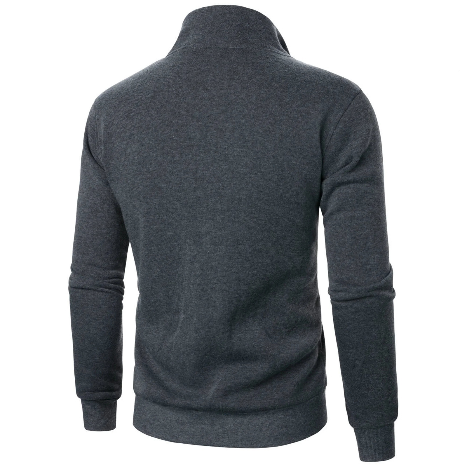 Mens casual sports zipper stand collar hoodie coat mens solid color cardigan 250218