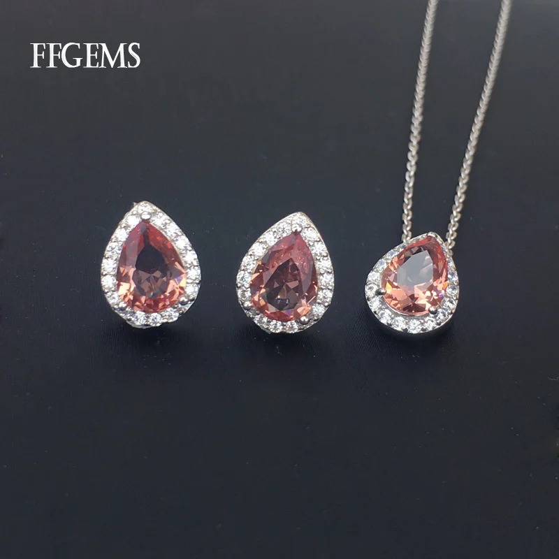 FFGems Zultanite Jewelry Sets 925 Sterling Silver Diaspore Stone Color Change For Women Lady Party Wedding Gift With Chain250214