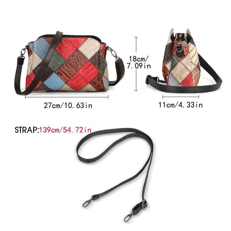 Genuine Leather Handbags Free Shipping Cowhide Coloful Crossbody Clutch Bag Purse Designer Women's Bags