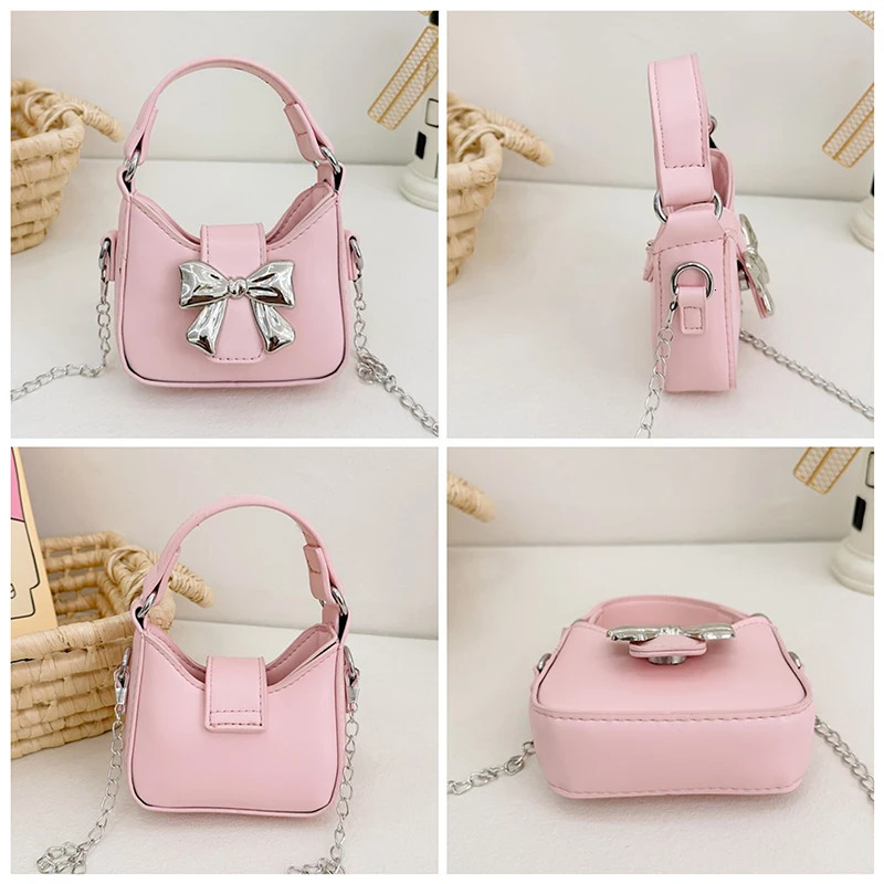 Korean Style Girl Princess Bag Cute Sweet Bow Chain Crossbody Bags for Girls Bowknot Hand Bags Toddler Purses and Handbags Gift 250219