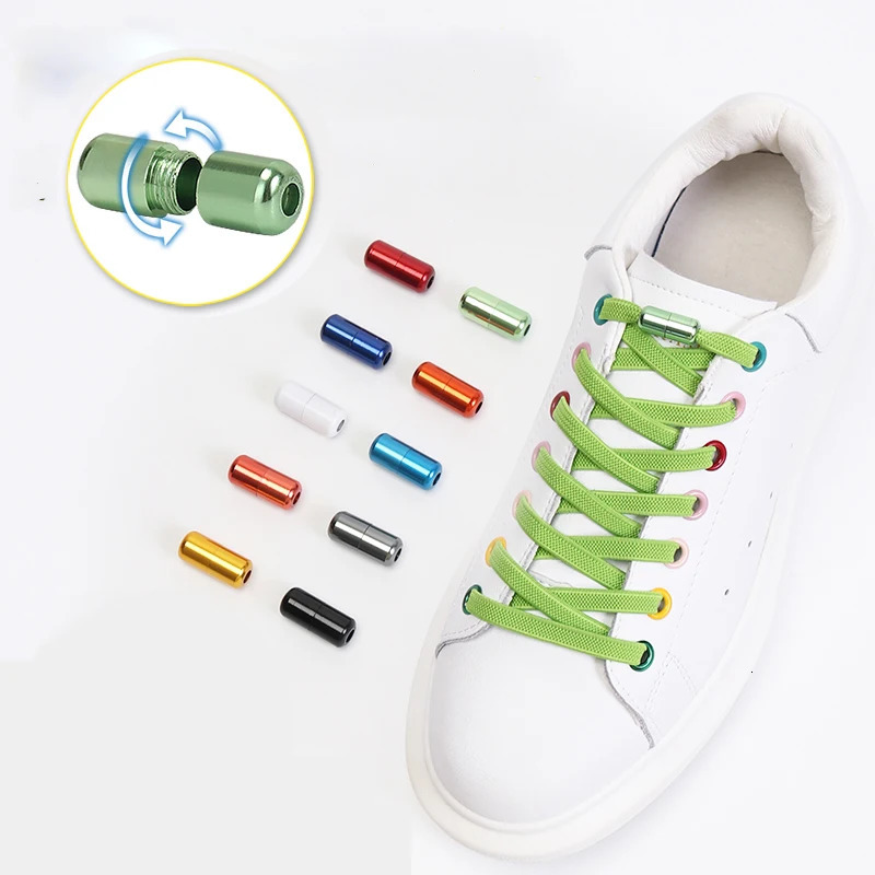 1 Pair No Tie Shoelaces for Sneakers Elastic Flat Shoe Laces Metal Lock Without Ties Quick Tieless Shoelace Shoes Kids Adult 250219