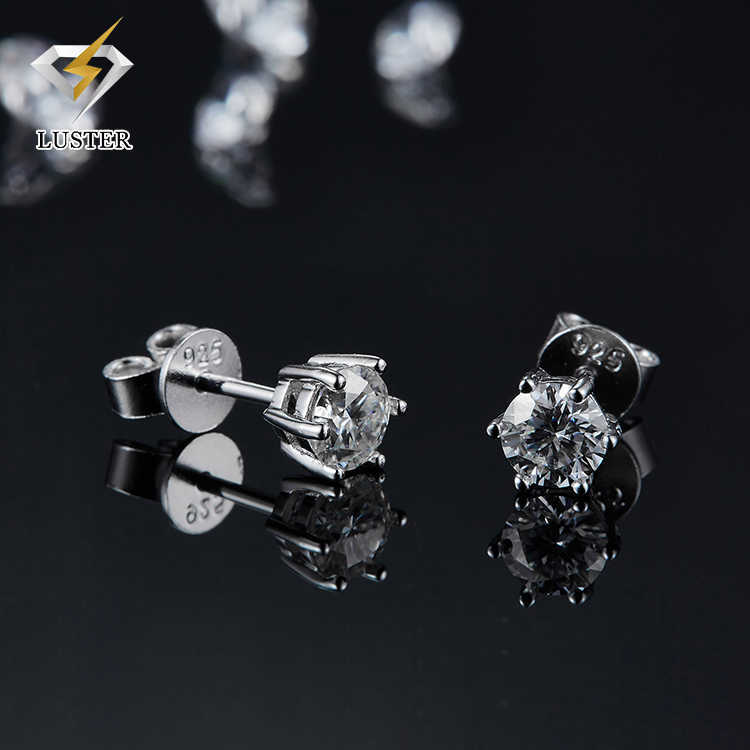 High Quality Light Luxury Atmospheric 925 Sterling Silver Jewelry Earings Moissanite Stud Earrings