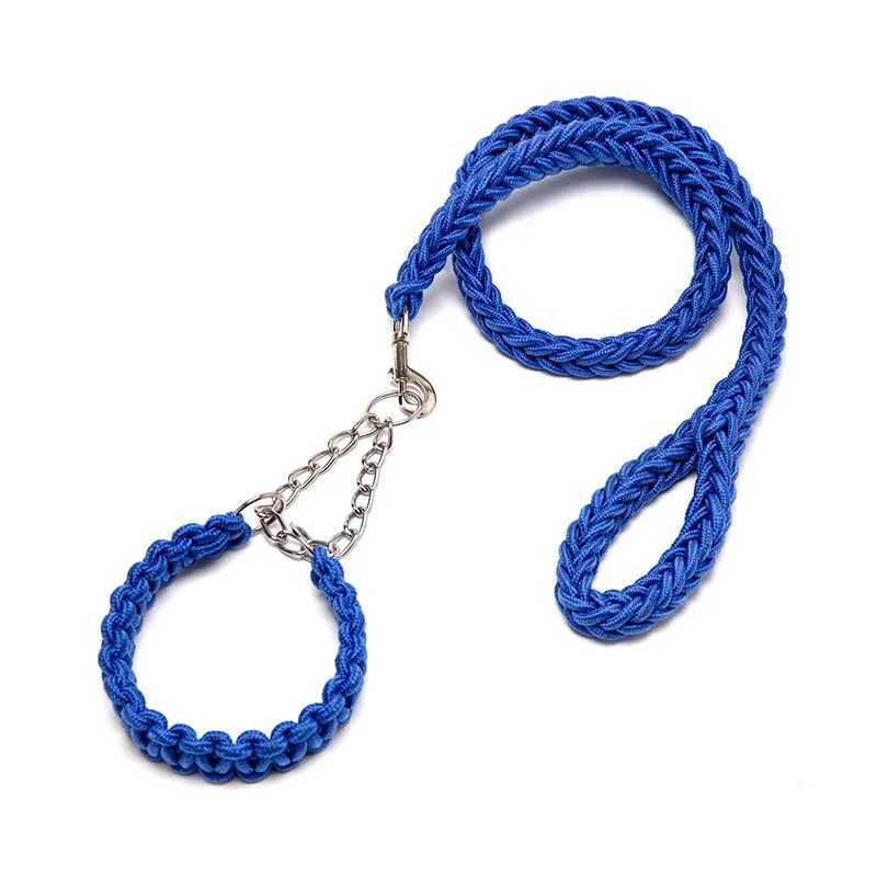 Braided Dog Collar Dog Leash Anti-impact P Chain Pet Leash Eight-strand Nylon Leash Dog LeashXJ250218