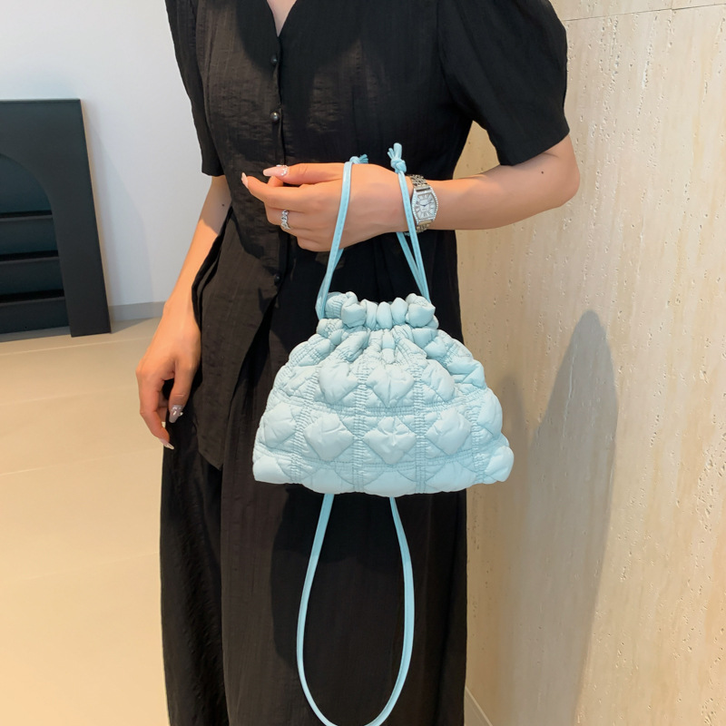 2025 New Lingge Car Seam Handbag with Cotton Bundle Mouth Water Bucket Versatile Single Underarm Cross Shoulder Bag for Women #swissmilitary