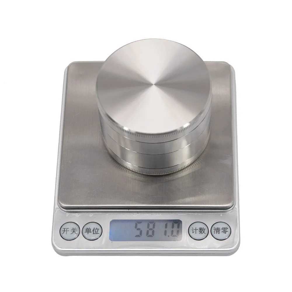High Quality Pure Color Stainless Steel Herb Grinder 64MM Diamond Teeth Heavy Sturdy Metal Herbal Herb Tobacco Grinder With Pollen Catcher T250218
