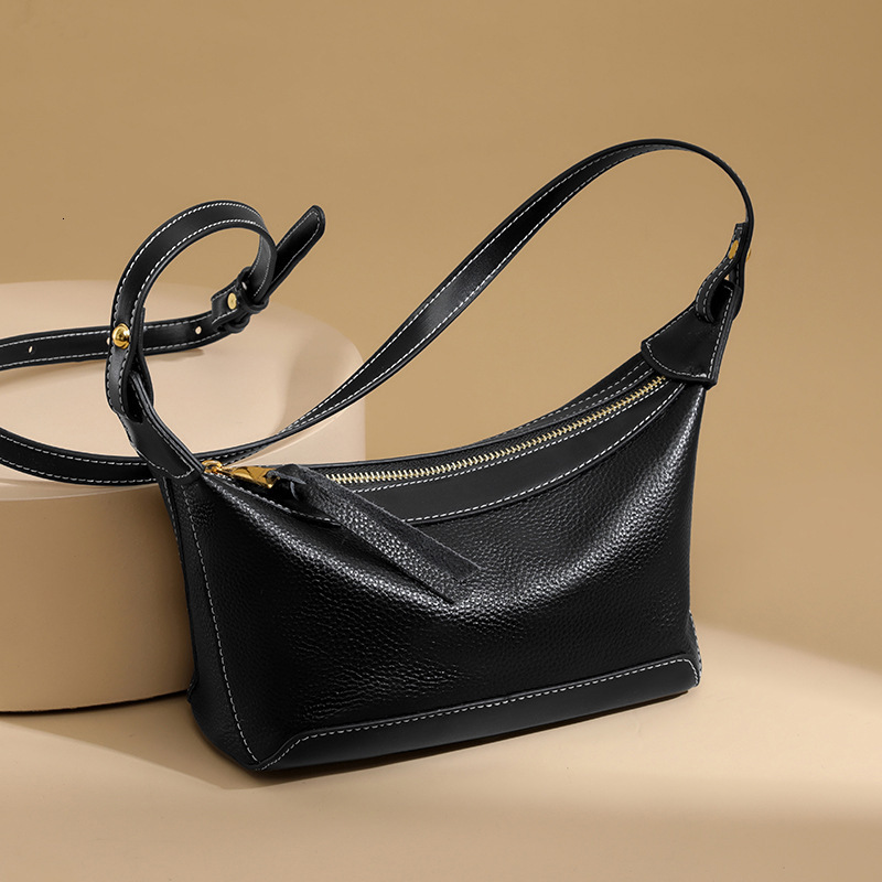 Head layer cowhide women's 2025 new fashionable and simple commuting armpit bag, leather large capacity single shoulder crossbody bag #swissmilit