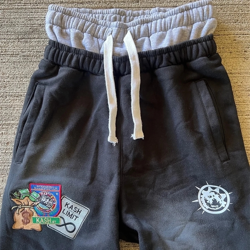 Hip Hop Letter Patch Retro Double Layer Baggy Elastic Waist Jogging Casual Pants American Sweatpants Y2K Pants Men Gothic 250214CJ