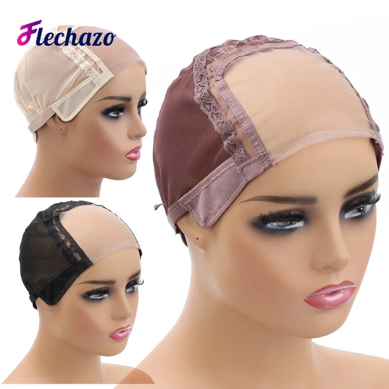 4x4 U Part Lace Wig Caps For Making Wigs S M L Size Ventilated Weaving Caps Mesh Dome Cap Adjustable Lace Front Wig Caps 250214