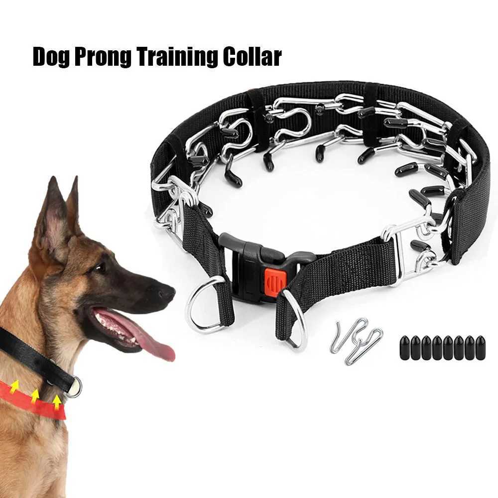Dog Collar Prong Dog Training Collar For Dogs With Rubber Tips Stainless Steel Dog Collar For Large Dogs Dog Training Supplies W250219