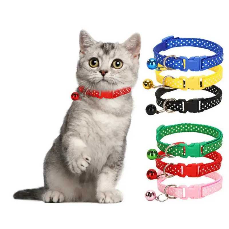 Cute Bell Collar For Cats Dog Collar Teddy Bomei Dog Cartoon Funny Wave Point Collars Pet Bell Collar Home Pet Supplies W250219