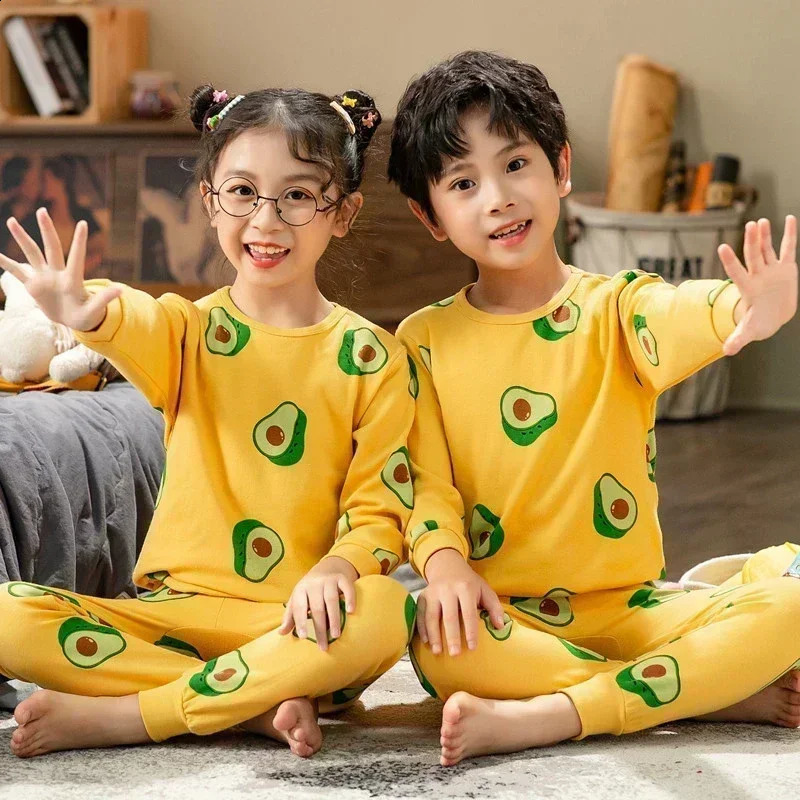 Baby Boys Pajamas Autumn Long Sleeved Childrens Clothing Sleepwear Teen Pajama Cotton Pyjamas Sets For Kids 6 8 10 12 14 Years 250218
