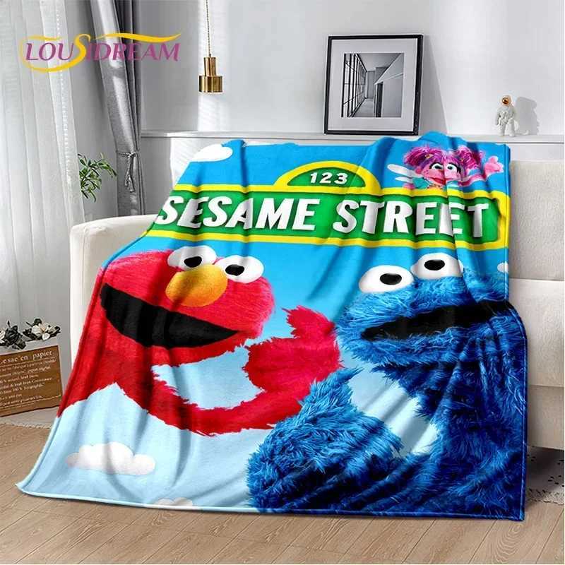 Cartoon Sesame Street Cute Soft BlanketsKeep Warm Throw Blanket Comfortable Blanket for Picnic Beds Sofa Home Bedroom Gift KidT250218