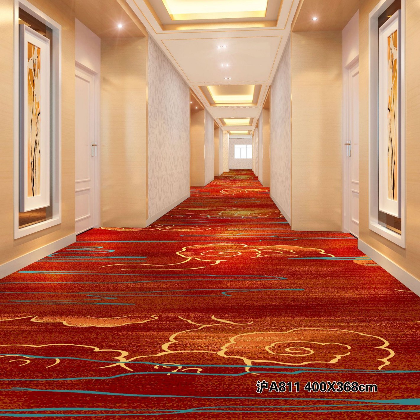 Hotel Corridors, Printed Carpets, Beauty Salons, Conference Rooms, Hotels Fully Covered with Soundproof Commercial Carpets