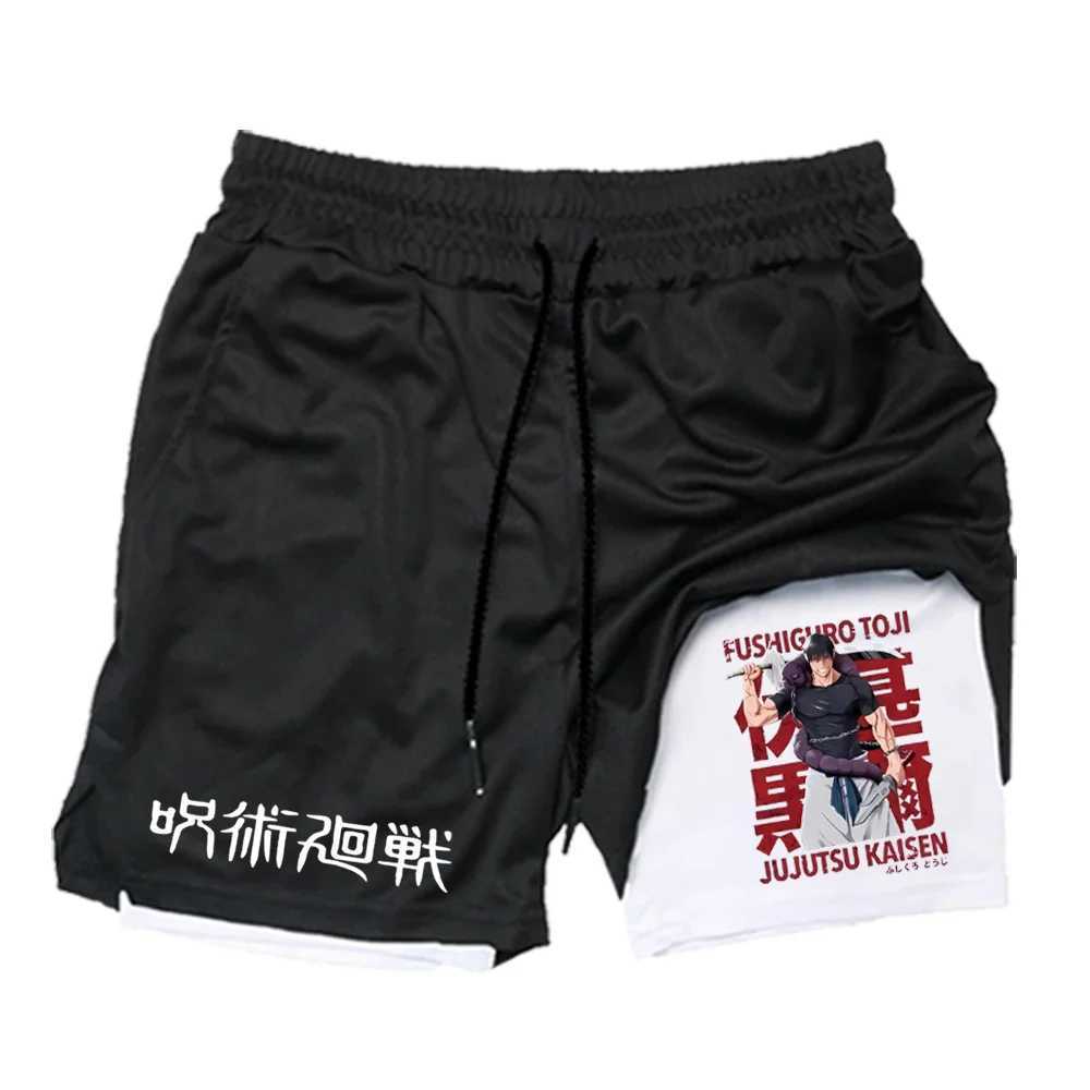New Casual Quick-drying Double-layer Shorts Mens Gym Multi-functional Training Shorts Summer Running Two-in-one Shorts S-2XL W250219
