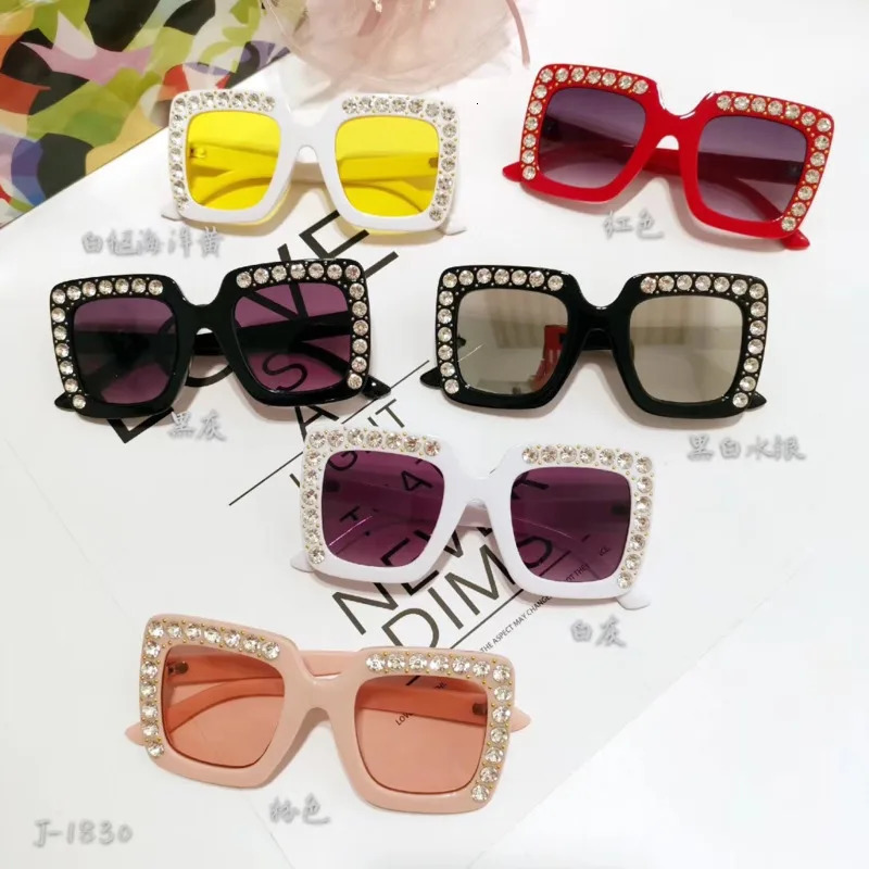 Oversize Diamond Sunglasses Kids UV400 Sun Glasses Big Frame Goggle Baby Boys Girls Lovely Sunglass Oculos Eyeglasses 250218
