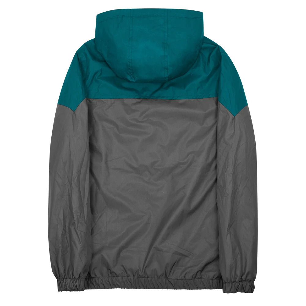Mens Spring And Autumn Colorblock Casual Jacket Fashionable Hooded Windbreaker Coat 250218