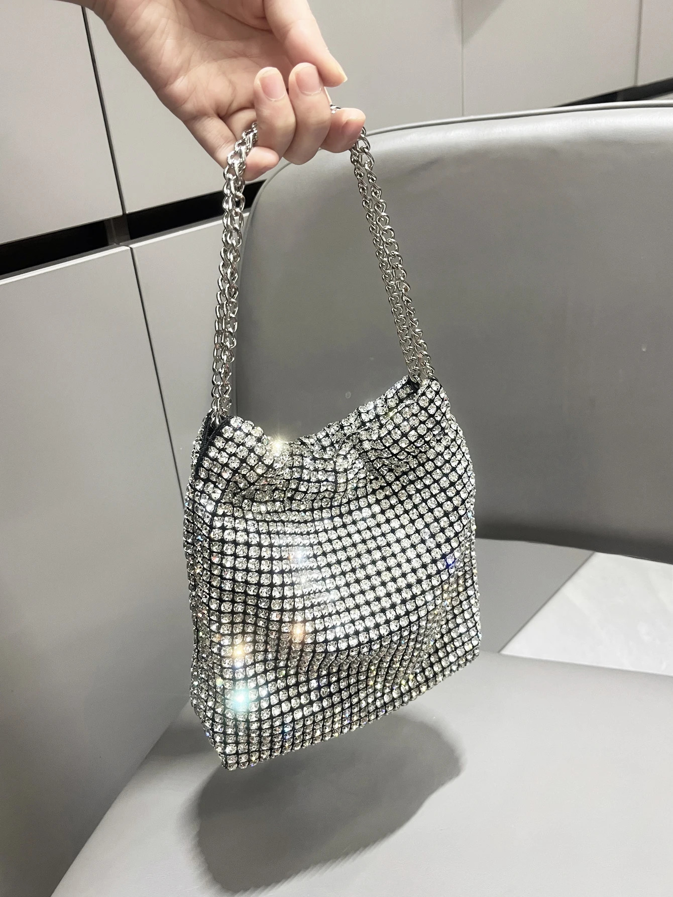 y ner shoulder bag handmade Shining Rhinestones Evening clutch Bag Purse Crystal Purses and handbag Hobo Bags 250218