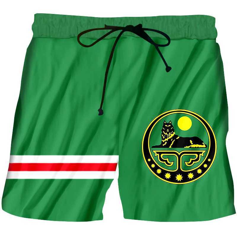 Men's Shorts Chechnya Russian Graphic Beach Shorts Men 3D Printing Board Shorts Swimsuit Summer Bermuda Surf Swim Trunks Cool Kids Ice Shorts z25