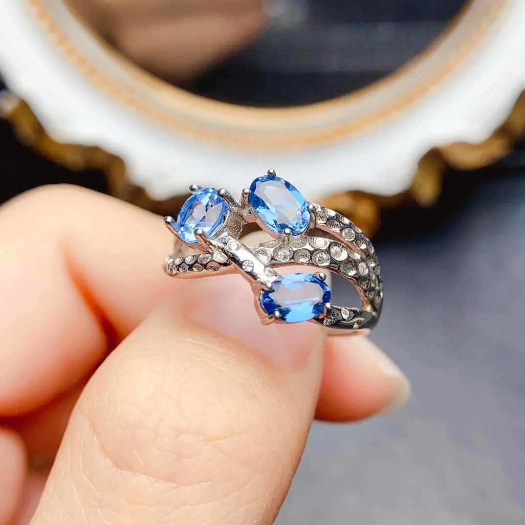FS 4*6mm Natural Topaz Ring for Women S925 Sterling Silver Fine Charm Weddings Jewelry Gift MeiBaPJ With CertificateXJ250219