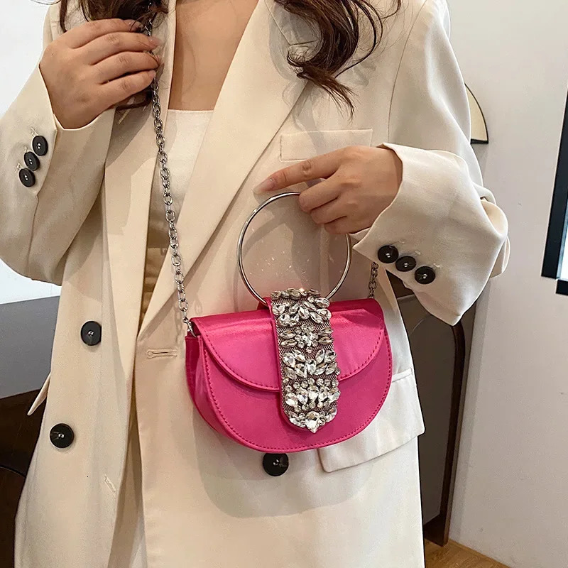 Women y Evening Bags Shiny Rhinestone Clutch Money Purses Fashion Shoulder Bag Handbag Wedding Party Dinner 250218