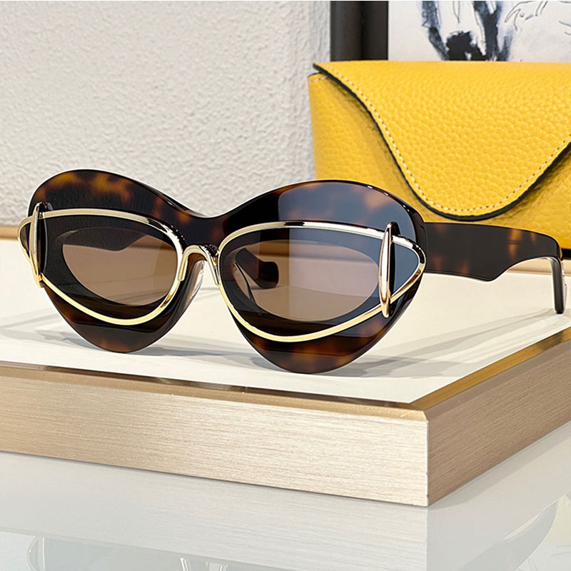 Designer cat eye sunglasses Bimetallic framework Acetate framework Acetate ladies party sunglasses 40119 Lunettes de soleil Designer