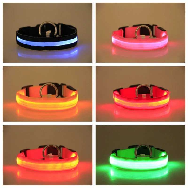LED Dog Collar Dog Safety Night Light Flashing Necklace Fluorescent Collars Pet Supplies collar LED lights up W250219