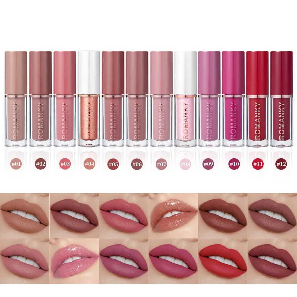 12 colors set matte lip gloss long-lasting smooth velvet texture for womens music festival make-upW250219