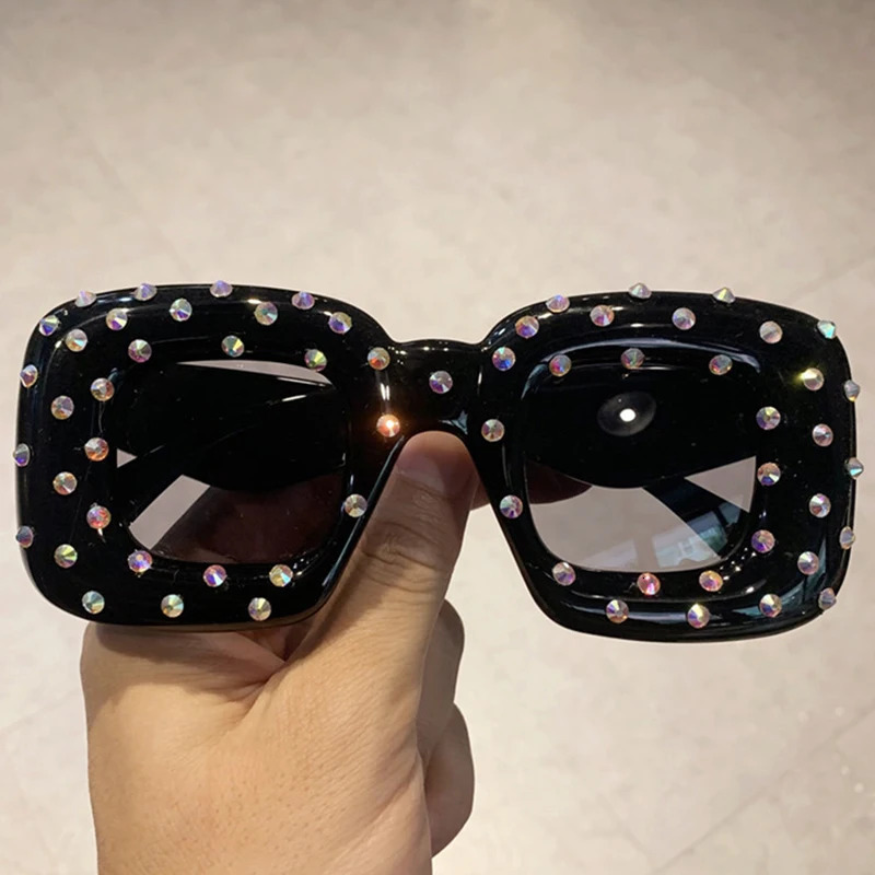 Fashion Crazy Squared Women Diamond Sunglasses Colorful Cute Party Eyewear 250218