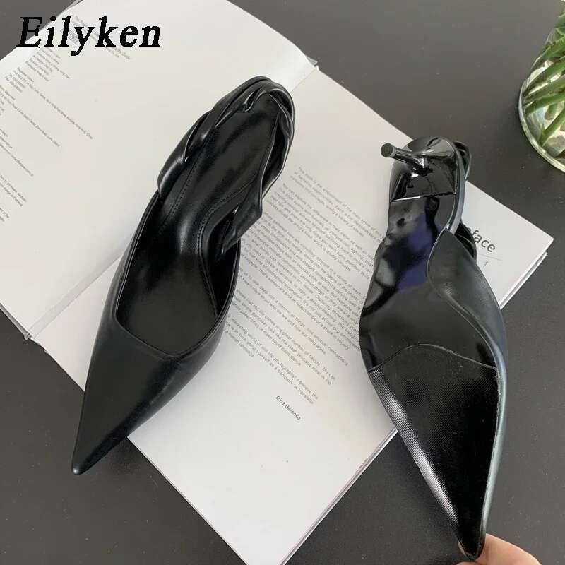 New Design Shallow Women Pumps Pointed Toe Sgbacks Sandals Elegant Party Prom Thin High Heels Shoes