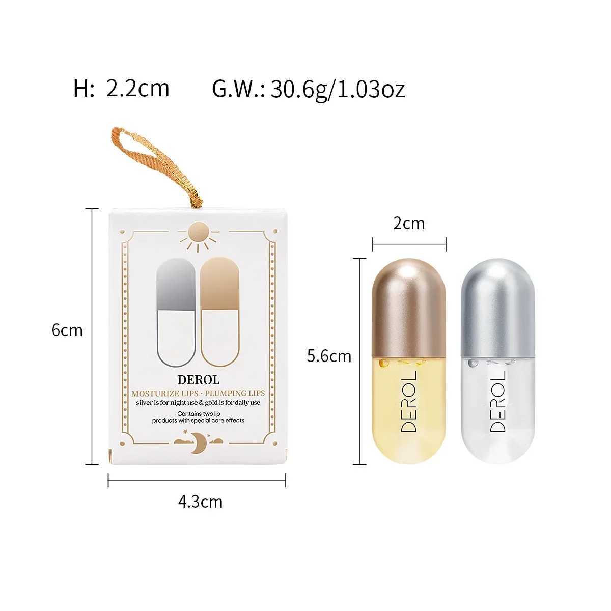 DEROL Ginger Extract Peppermint Lip Plumper Day Night Repair Moisturizing Long-lasting Lip Pack Lip Purple Special Effect MakeupW250219