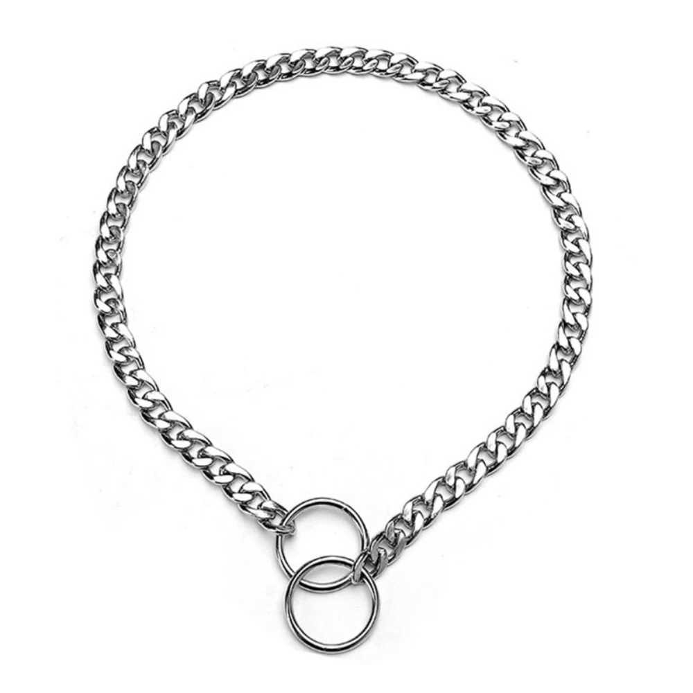 Stainless Steel Ship Chain Collar For Dog Adjustable Pet Accessories Flat Dog Pinch Collar For French Bulldog Pitbull Pet Collar W250219