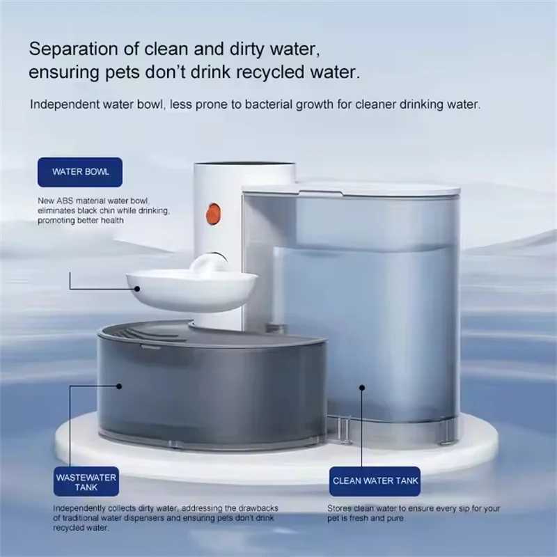 Dog Feeders CE Pouring Cat Water Dispenser Flowing Water Charging Automatic Water Feeder Pet Dog Water Dispenser Pet Water Dispenser H250218