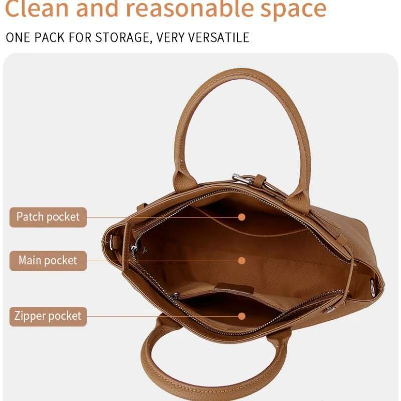 Genuine Leather Tote Bag For Women,Large Capacity, Style With Detachable Shoulder Strap,Fashionable Handbag & Purse