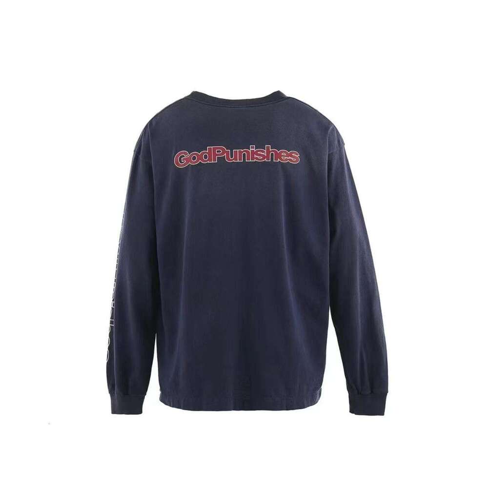 SAINT MICHAEL New Japanese Trendy Red Head Vintage Loose Round Neck Base Long Sleeve T-shirt for Men