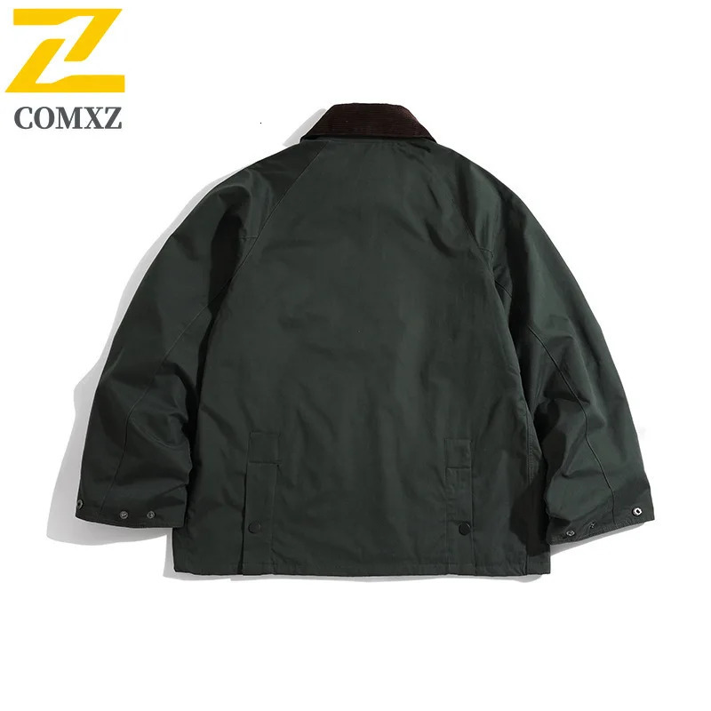 Vintage Street Jacket Mens Womens Autumn Highend Fashion Corduroy Plaid Windproof Coat Casual MultiPocket Loose 250210