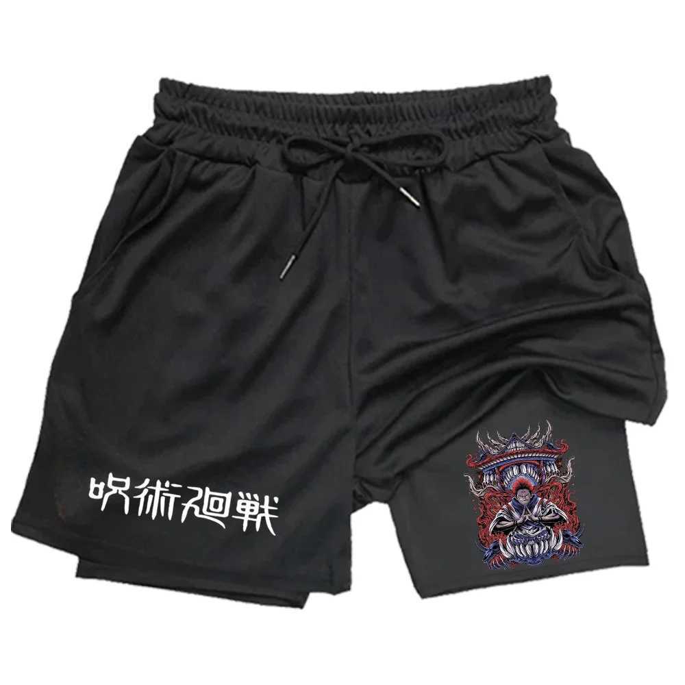 New Casual Quick-drying Double-layer Shorts Mens Gym Multi-functional Training Shorts Summer Running Two-in-one Shorts S-2XL W250219