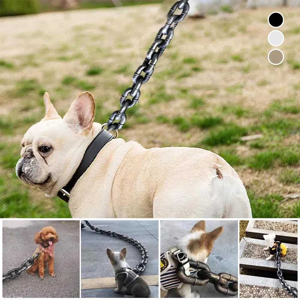 Funny Dog Leash Simulation Life-Like Iron Chain For Large Medium Small Pet Dog Accessories Dog Collar Dog leash Things For DogsXJ250218