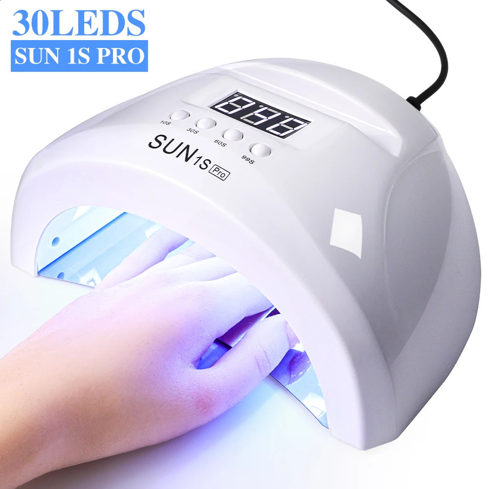 SUN 1s Por UV Nail Dryer Gel Polish Drying Lamp 48W LED 30 Beads Uv Led Lamp Nail Potherapy Machine Tool Nail Art Machine 250214