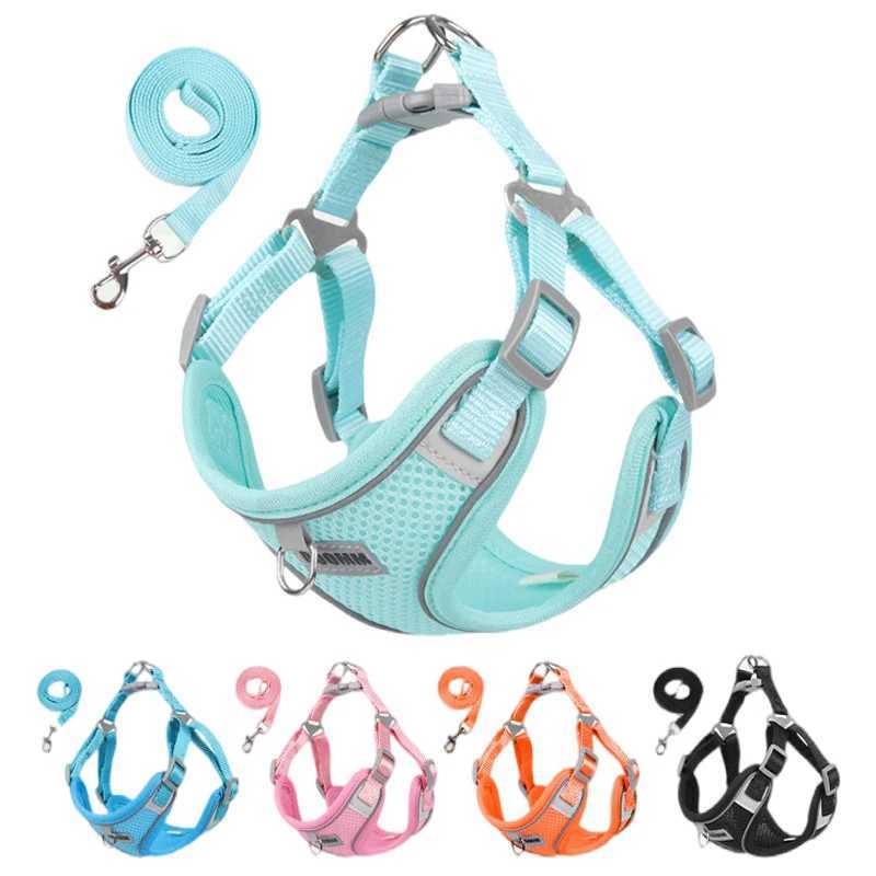 Dog Harness Leash Set for Small Medium Dog Cat Chest Strap Reflective Dog Clothes Vest Set Chihuahua Outdoor Walking Pet SupplieXJ250218