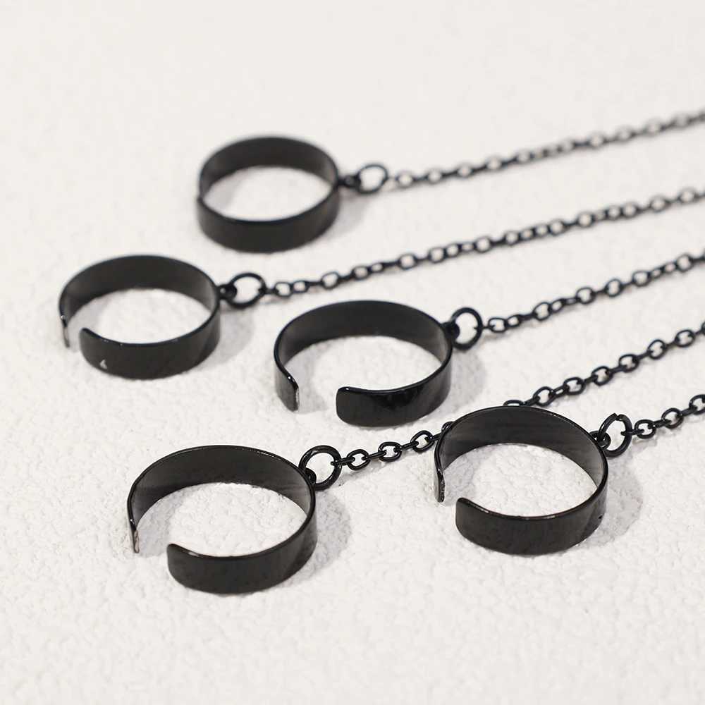 Punk Geometric Silver Color Chain Wrist Bracelet Rings for Men Ring Charm Set Couple Fashion Jewelry Gift Pulera Mejer Free ShipXJ250219