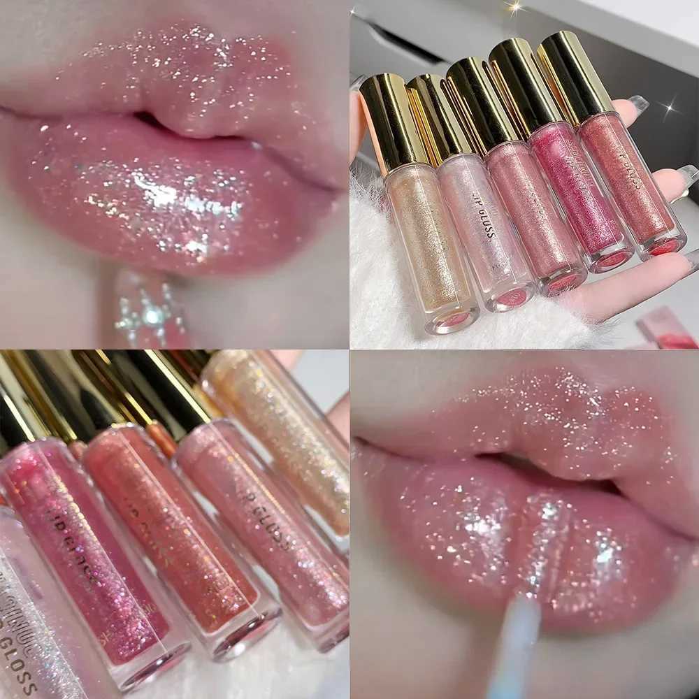 Glitter Liquid Lipstick Shimmer Metallic Clear Mirror Lip Gloss Plumping Oil Moisture Shine Lip Tint Sparkling Diamond Lip OilW250219