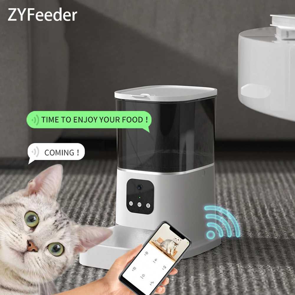 Dog Feeders 3L 6L Large Capacity Automatic Pet Feeder Smart APP Remote Timing Control Cat Dog Bowl Food Dispenser With Camera WIFI Recording H250218