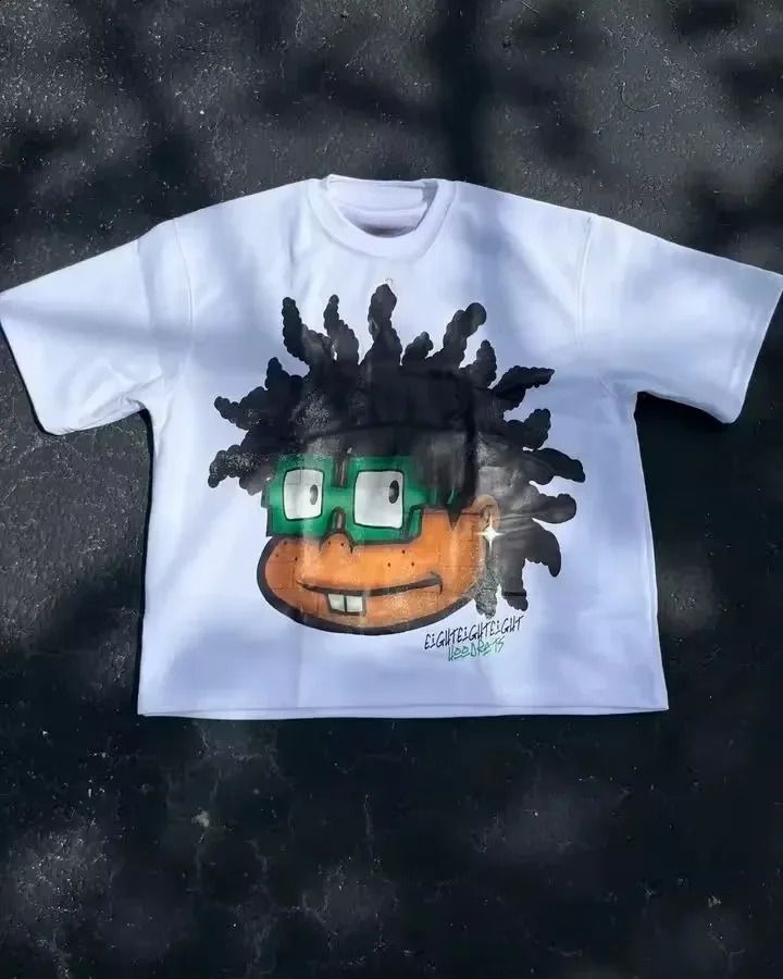 Streetwear TShirt Y2K Gothic Hip Hop Cartoon Anime Graphic Print Oversized T Shirt Men Women Round Neck Cotton Short Sleeve Tops 250213