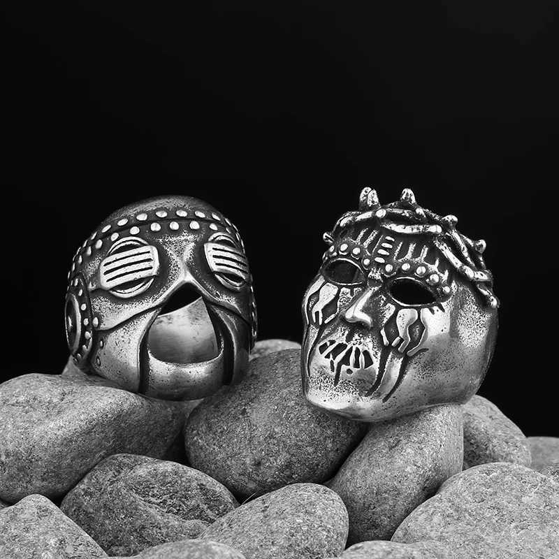 2023 Mens Slipknot Skull Mask Band Ring Gothic 316L Stainless Steel Anel Motorcycle jewelry Party Halloween Gift free shippingXJ250219