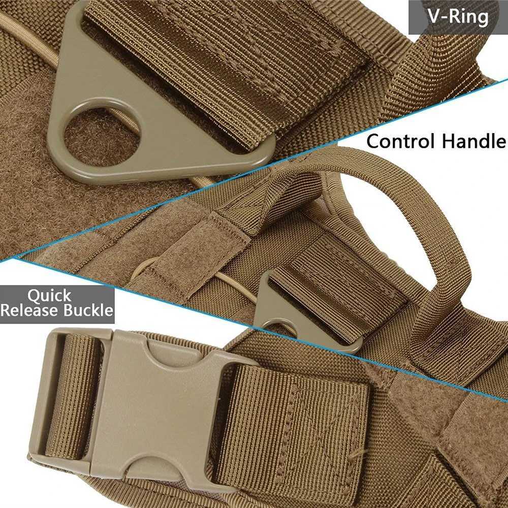 Tactical Dog Harness Leash Collar for Medium Large Dogs Military Pet Vest Adjustable Service Dog Harnesses For Training WalkingXJ250218